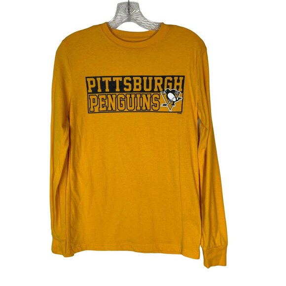 NHL Womens Pittsburgh Penguins Long Sleeve Tshirt Yellow Size Small - Picture 1 of 8